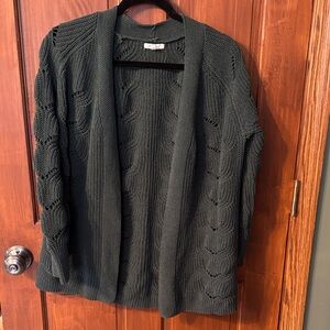 Women's Black Open-Front Sweater